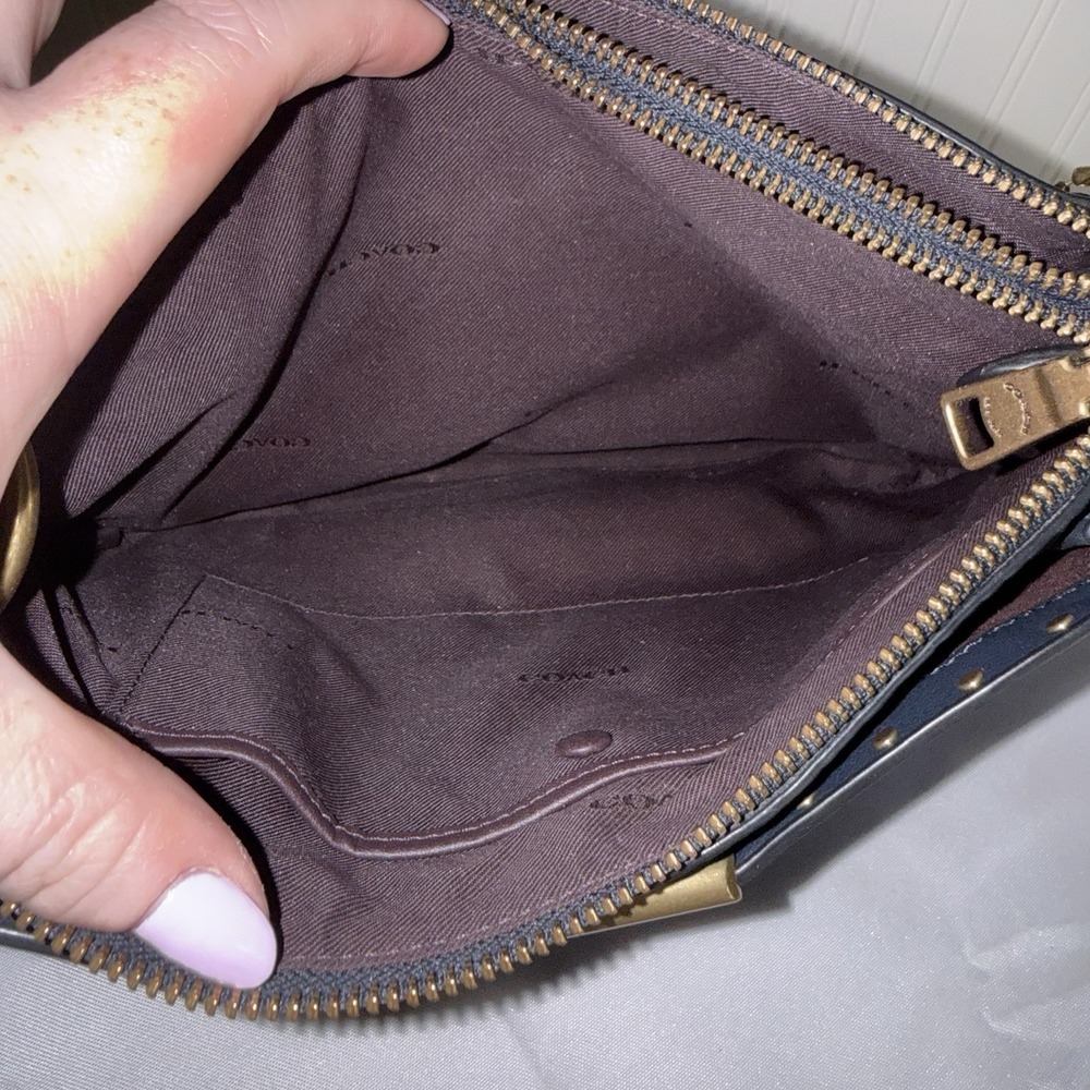 Coach Dreamer 54070 Shoulder Bag Purse Midnight Navy Blue Charms Rivets Medium - Picture 16 of 16